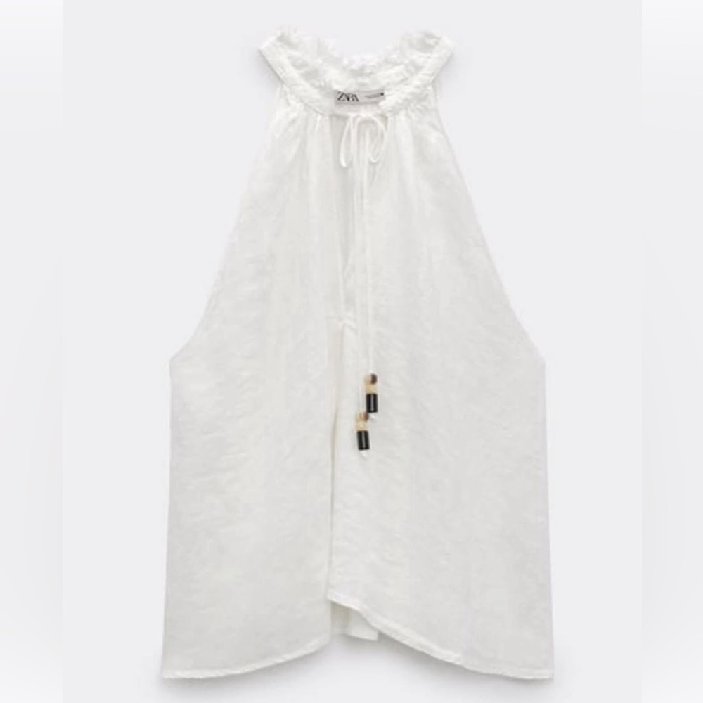 FRAYED LINEN TOP & LINEN PANTS SET - Picture 8 of 11